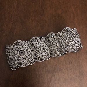 Silver stretch bracelet - costume jewelry